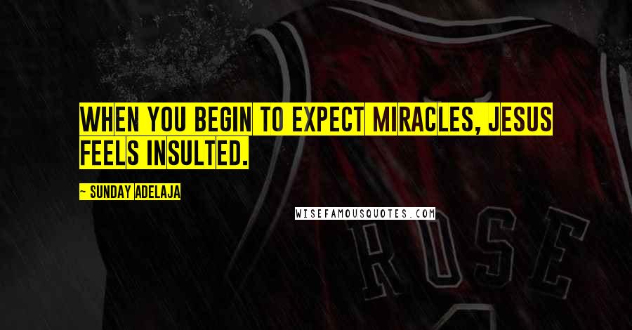 Sunday Adelaja Quotes: When you begin to expect miracles, Jesus feels insulted.