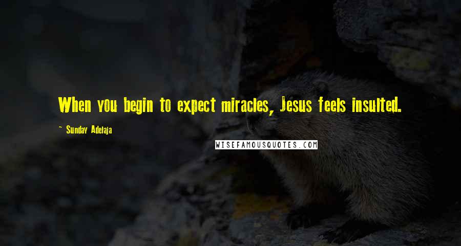 Sunday Adelaja Quotes: When you begin to expect miracles, Jesus feels insulted.