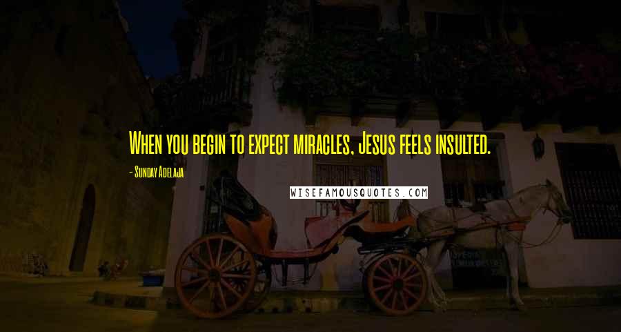 Sunday Adelaja Quotes: When you begin to expect miracles, Jesus feels insulted.