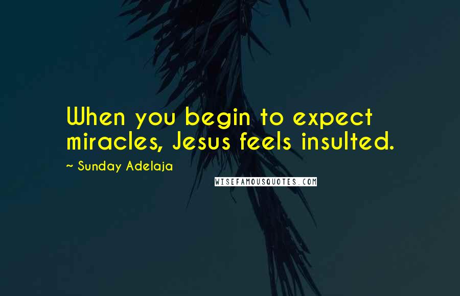 Sunday Adelaja Quotes: When you begin to expect miracles, Jesus feels insulted.