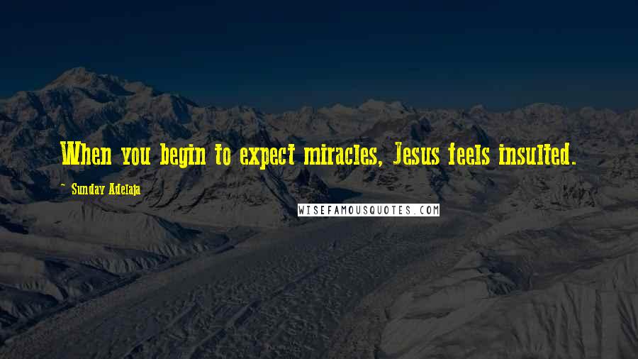 Sunday Adelaja Quotes: When you begin to expect miracles, Jesus feels insulted.