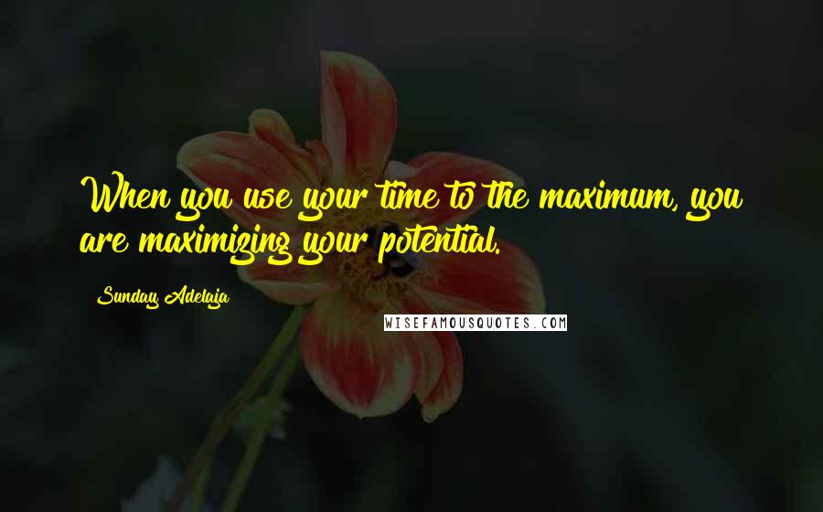 Sunday Adelaja Quotes: When you use your time to the maximum, you are maximizing your potential.