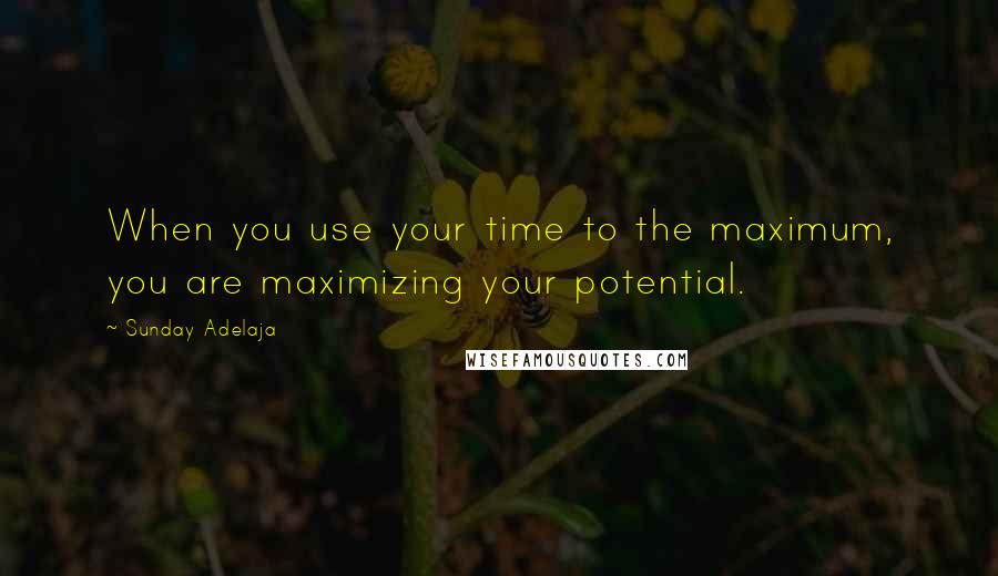 Sunday Adelaja Quotes: When you use your time to the maximum, you are maximizing your potential.
