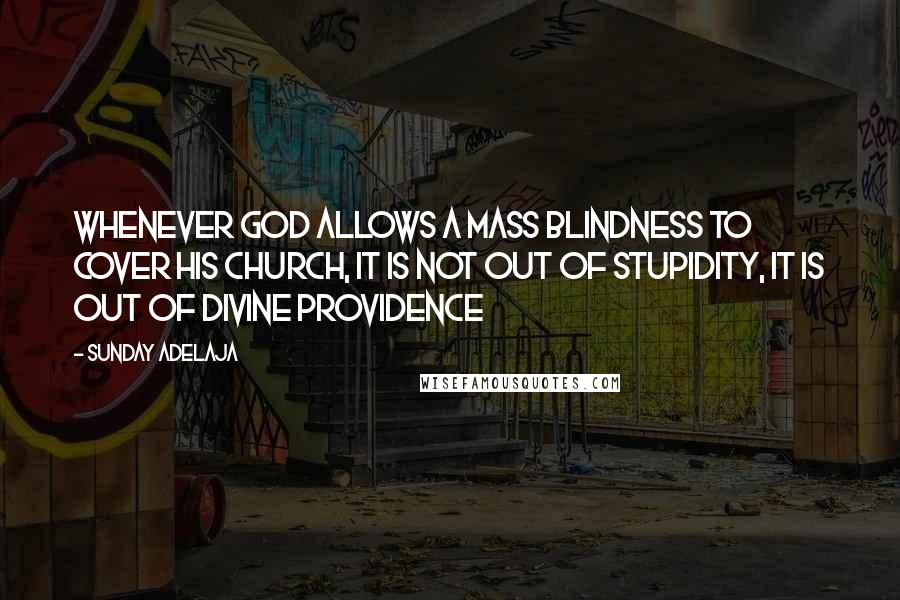 Sunday Adelaja Quotes: Whenever God allows a mass blindness to cover his church, it is not out of stupidity, it is out of divine providence