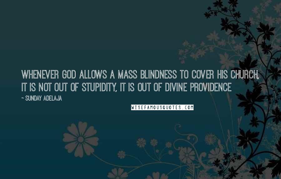 Sunday Adelaja Quotes: Whenever God allows a mass blindness to cover his church, it is not out of stupidity, it is out of divine providence