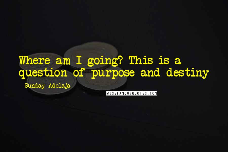 Sunday Adelaja Quotes: Where am I going? This is a question of purpose and destiny