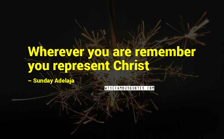 Sunday Adelaja Quotes: Wherever you are remember you represent Christ