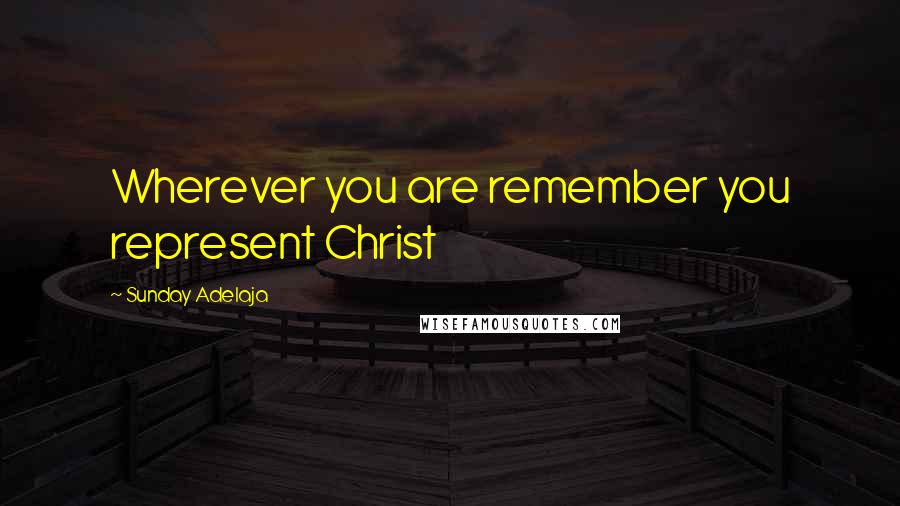 Sunday Adelaja Quotes: Wherever you are remember you represent Christ