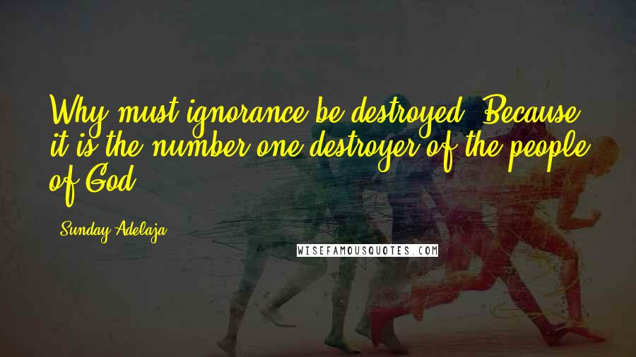 Sunday Adelaja Quotes: Why must ignorance be destroyed? Because it is the number one destroyer of the people of God