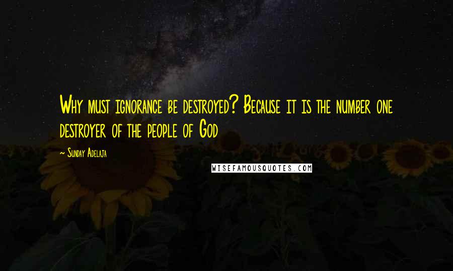 Sunday Adelaja Quotes: Why must ignorance be destroyed? Because it is the number one destroyer of the people of God