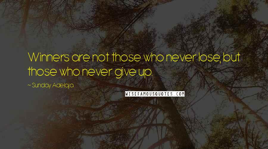 Sunday Adelaja Quotes: Winners are not those who never lose, but those who never give up.