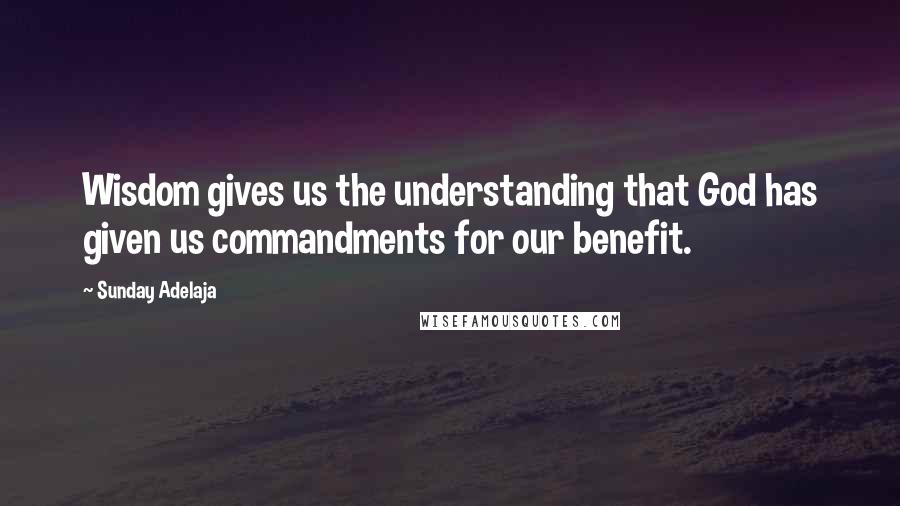 Sunday Adelaja Quotes: Wisdom gives us the understanding that God has given us commandments for our benefit.