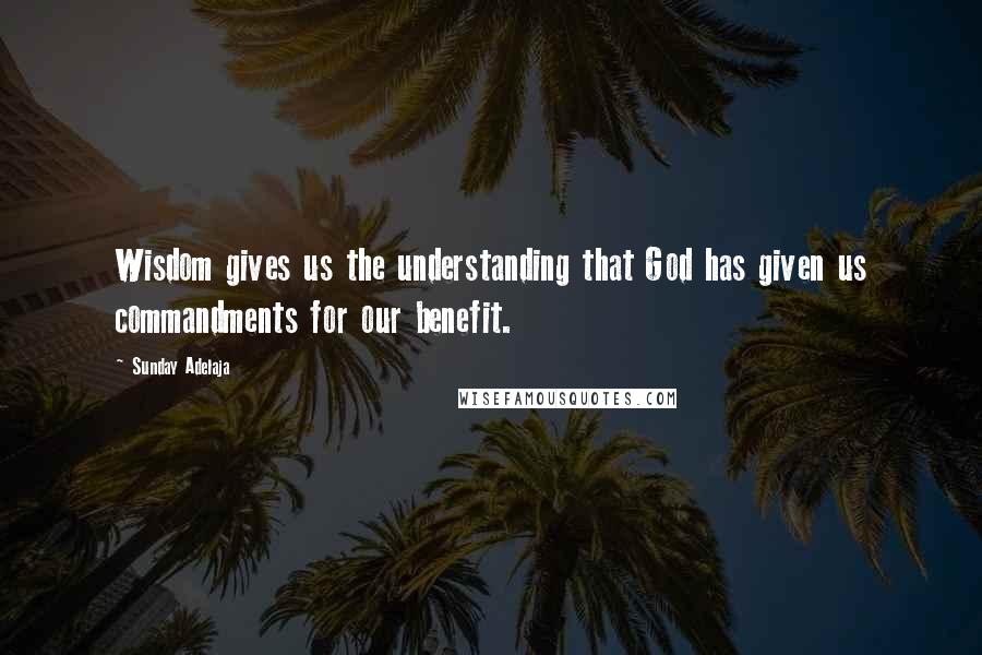 Sunday Adelaja Quotes: Wisdom gives us the understanding that God has given us commandments for our benefit.
