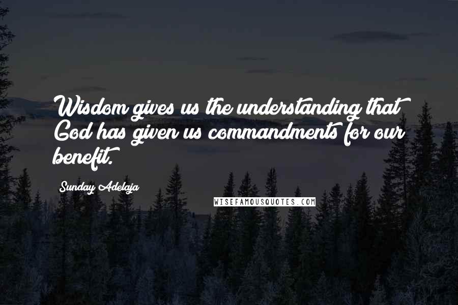 Sunday Adelaja Quotes: Wisdom gives us the understanding that God has given us commandments for our benefit.
