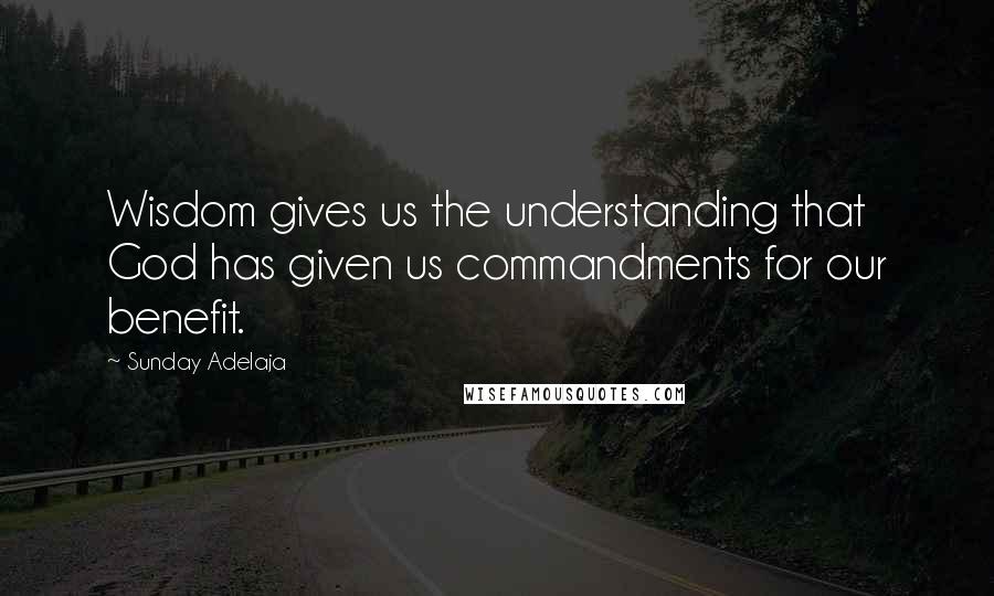 Sunday Adelaja Quotes: Wisdom gives us the understanding that God has given us commandments for our benefit.