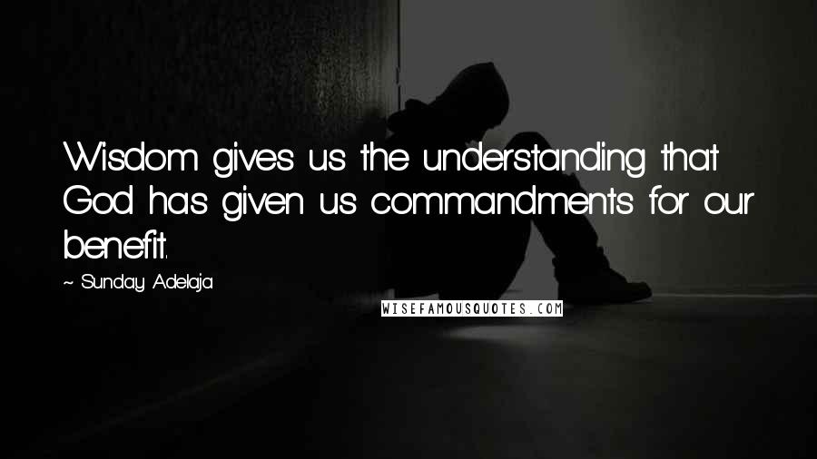 Sunday Adelaja Quotes: Wisdom gives us the understanding that God has given us commandments for our benefit.