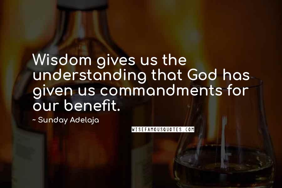 Sunday Adelaja Quotes: Wisdom gives us the understanding that God has given us commandments for our benefit.