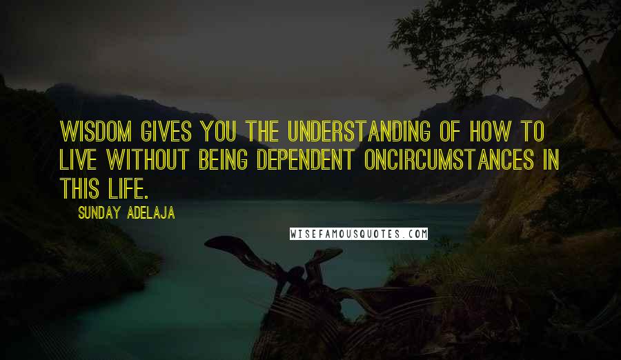 Sunday Adelaja Quotes: Wisdom gives you the understanding of how to live without being dependent oncircumstances in this life.