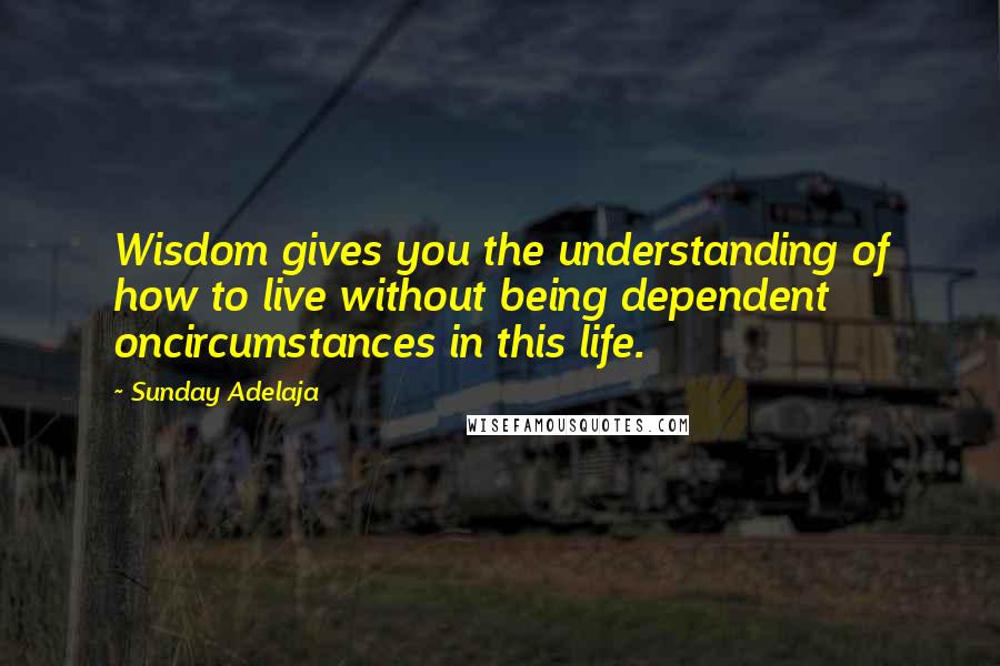 Sunday Adelaja Quotes: Wisdom gives you the understanding of how to live without being dependent oncircumstances in this life.