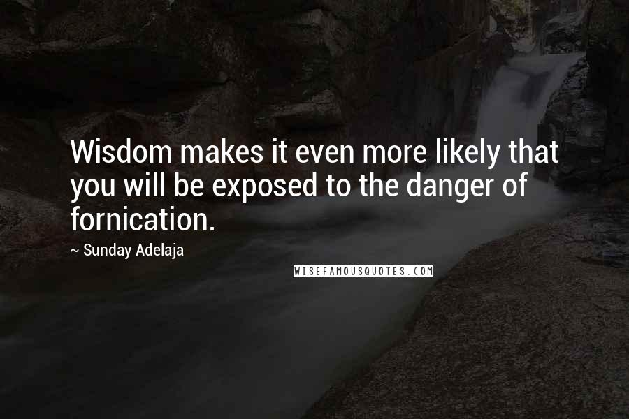 Sunday Adelaja Quotes: Wisdom makes it even more likely that you will be exposed to the danger of fornication.