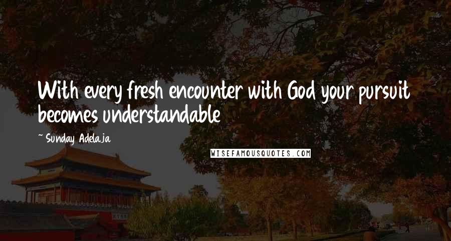 Sunday Adelaja Quotes: With every fresh encounter with God your pursuit becomes understandable