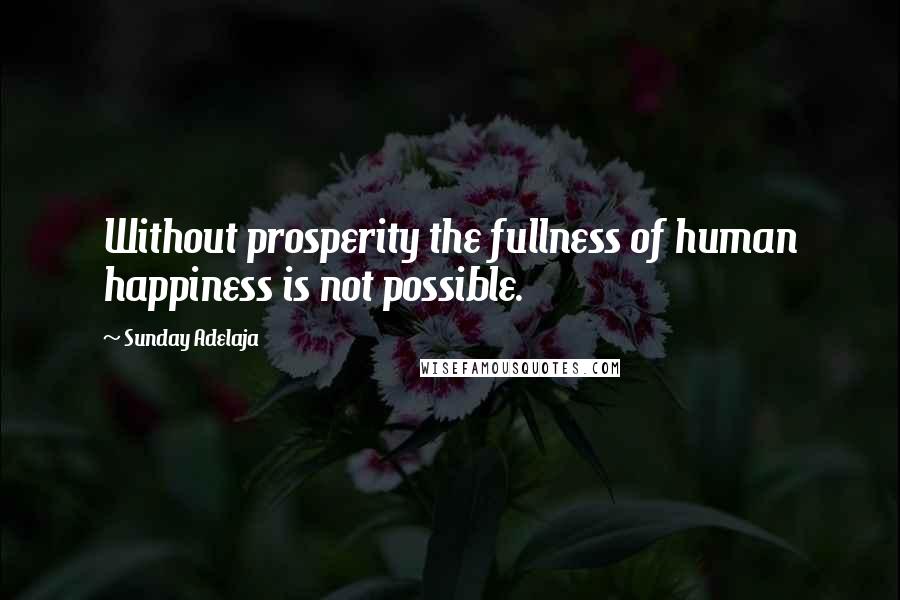 Sunday Adelaja Quotes: Without prosperity the fullness of human happiness is not possible.