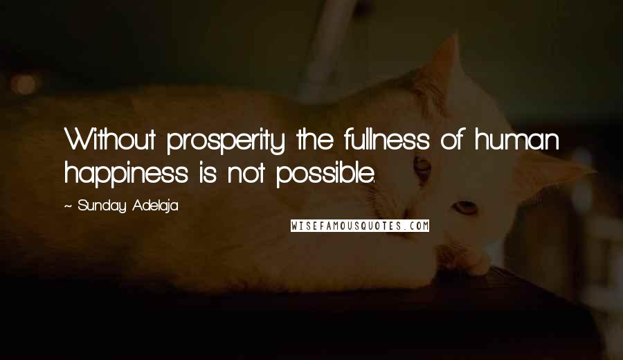 Sunday Adelaja Quotes: Without prosperity the fullness of human happiness is not possible.