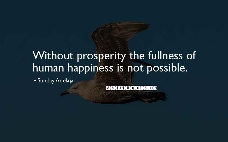 Sunday Adelaja Quotes: Without prosperity the fullness of human happiness is not possible.