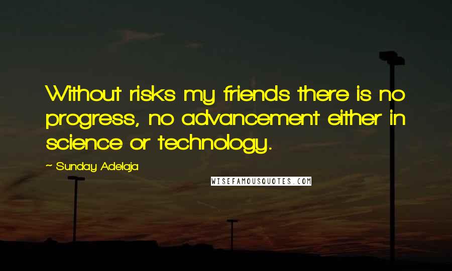 Sunday Adelaja Quotes: Without risks my friends there is no progress, no advancement either in science or technology.