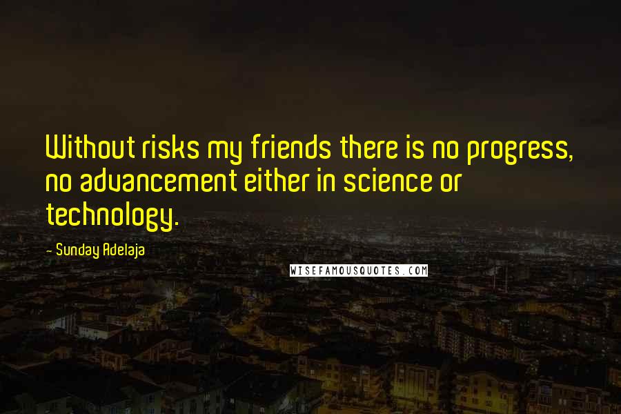 Sunday Adelaja Quotes: Without risks my friends there is no progress, no advancement either in science or technology.