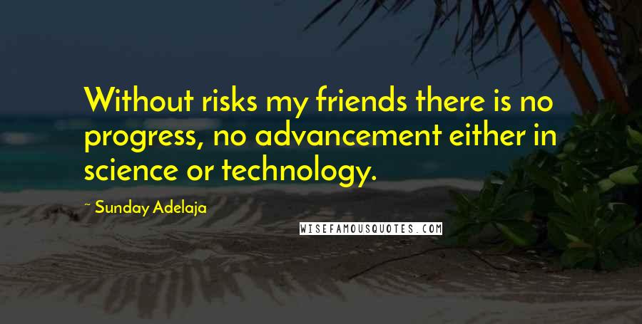 Sunday Adelaja Quotes: Without risks my friends there is no progress, no advancement either in science or technology.