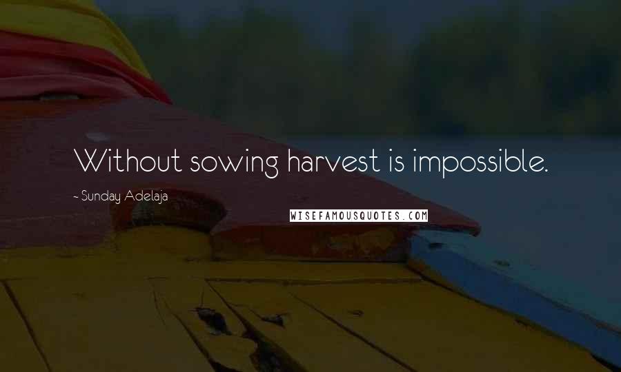 Sunday Adelaja Quotes: Without sowing harvest is impossible.