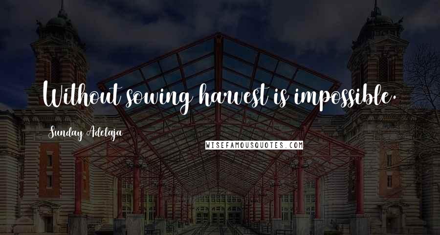 Sunday Adelaja Quotes: Without sowing harvest is impossible.