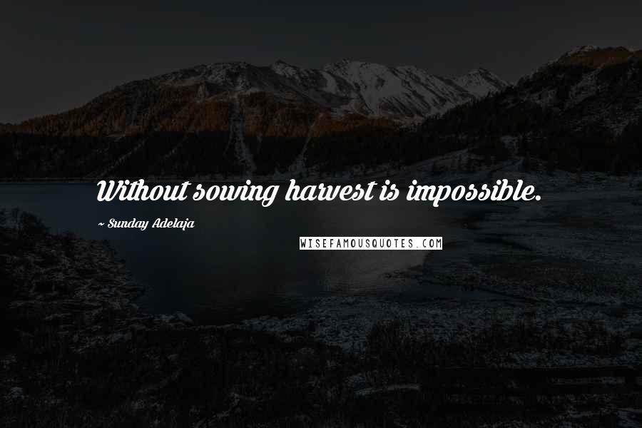 Sunday Adelaja Quotes: Without sowing harvest is impossible.