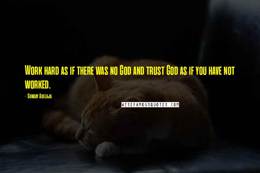 Sunday Adelaja Quotes: Work hard as if there was no God and trust God as if you have not worked.