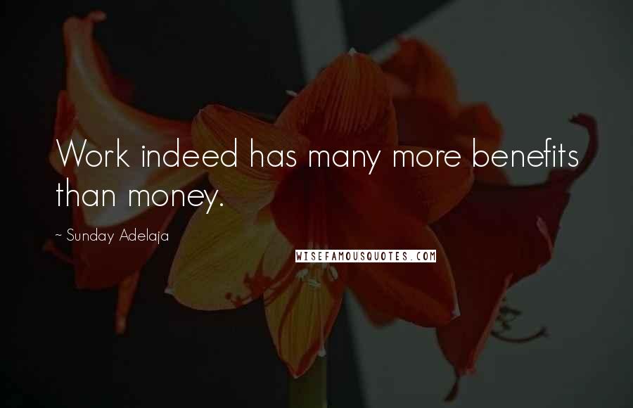 Sunday Adelaja Quotes: Work indeed has many more benefits than money.