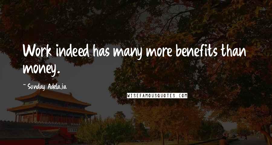 Sunday Adelaja Quotes: Work indeed has many more benefits than money.
