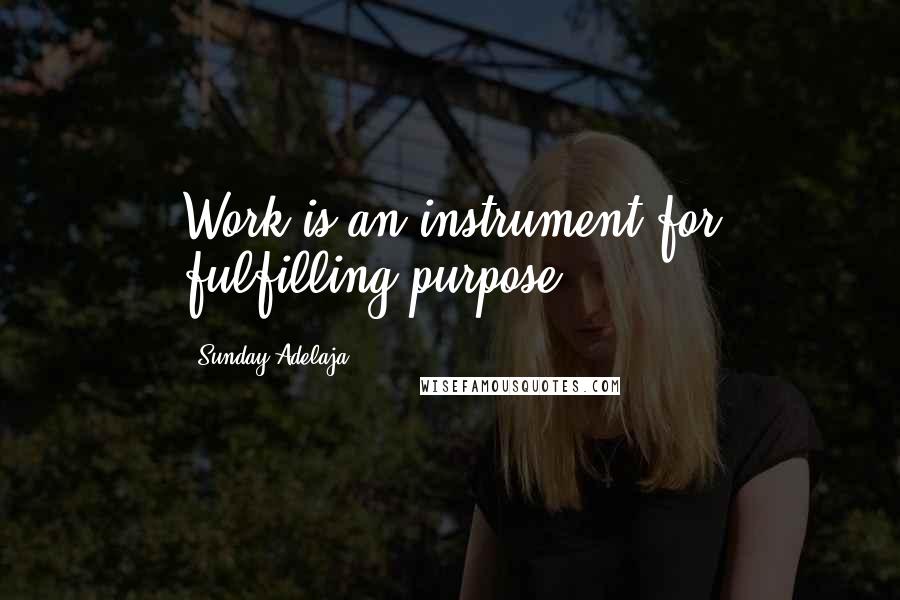 Sunday Adelaja Quotes: Work is an instrument for fulfilling purpose