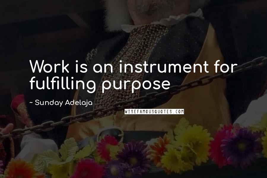 Sunday Adelaja Quotes: Work is an instrument for fulfilling purpose