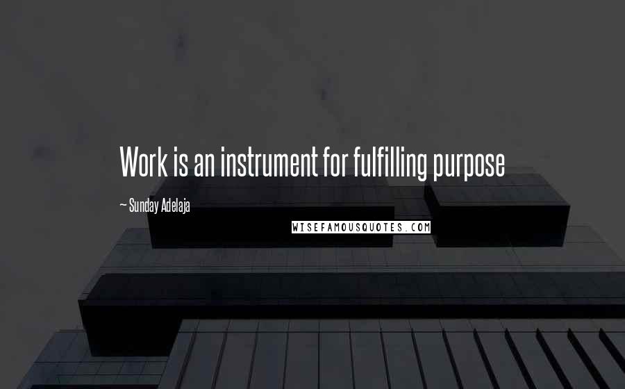 Sunday Adelaja Quotes: Work is an instrument for fulfilling purpose