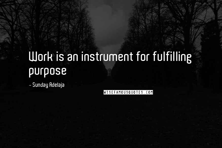 Sunday Adelaja Quotes: Work is an instrument for fulfilling purpose