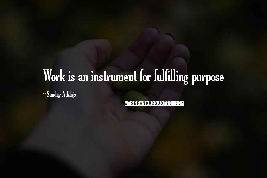 Sunday Adelaja Quotes: Work is an instrument for fulfilling purpose