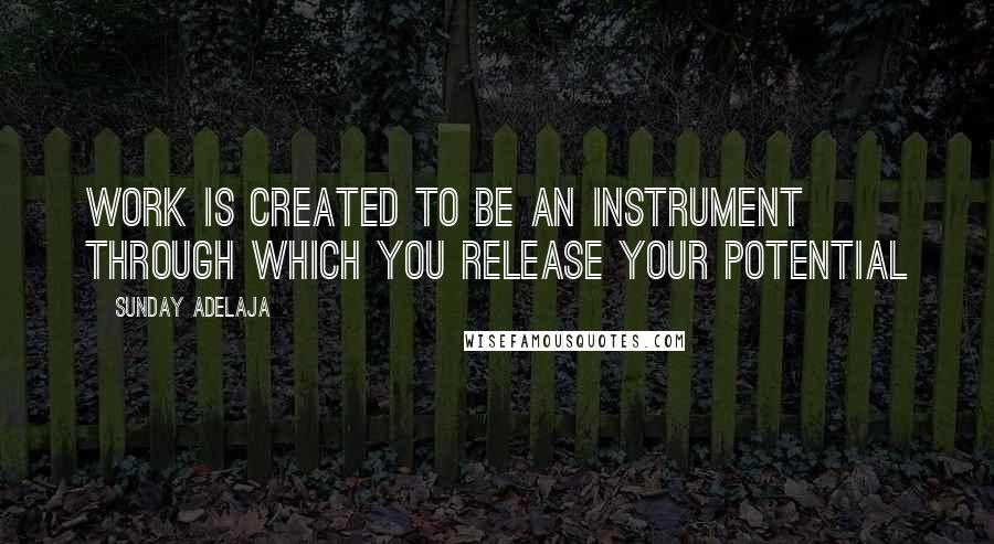 Sunday Adelaja Quotes: Work is created to be an instrument through which you release your potential