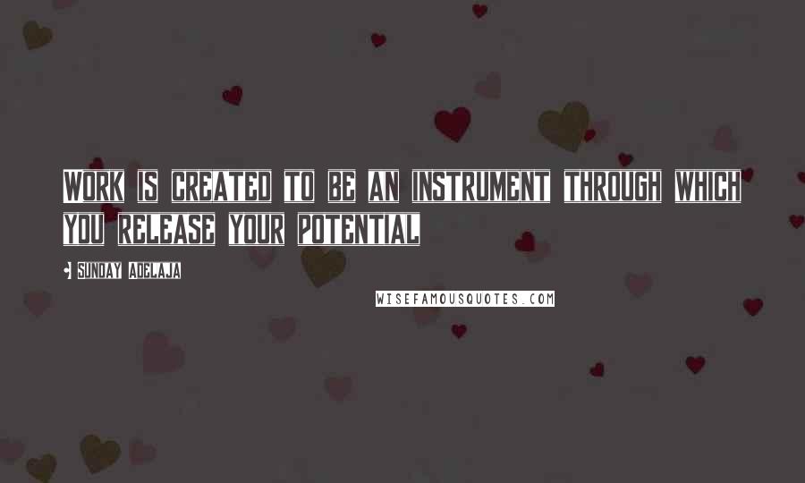 Sunday Adelaja Quotes: Work is created to be an instrument through which you release your potential