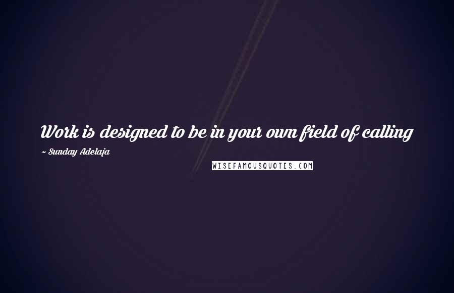 Sunday Adelaja Quotes: Work is designed to be in your own field of calling