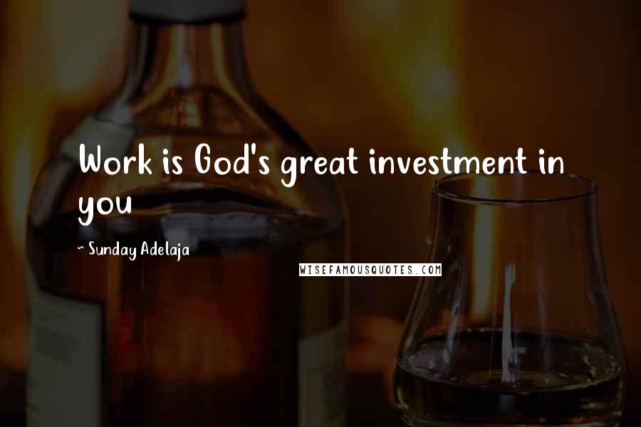 Sunday Adelaja Quotes: Work is God's great investment in you