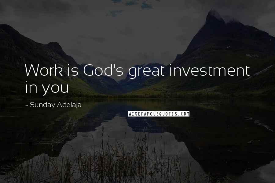 Sunday Adelaja Quotes: Work is God's great investment in you