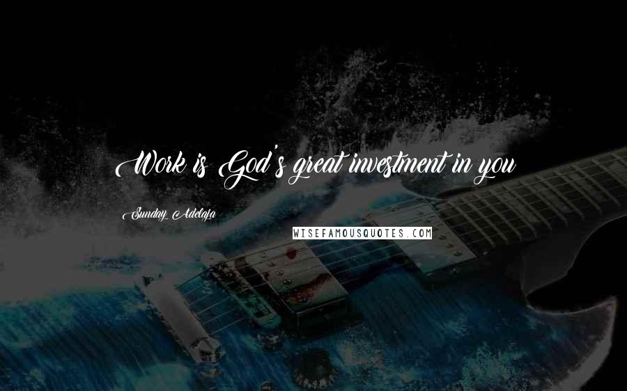 Sunday Adelaja Quotes: Work is God's great investment in you