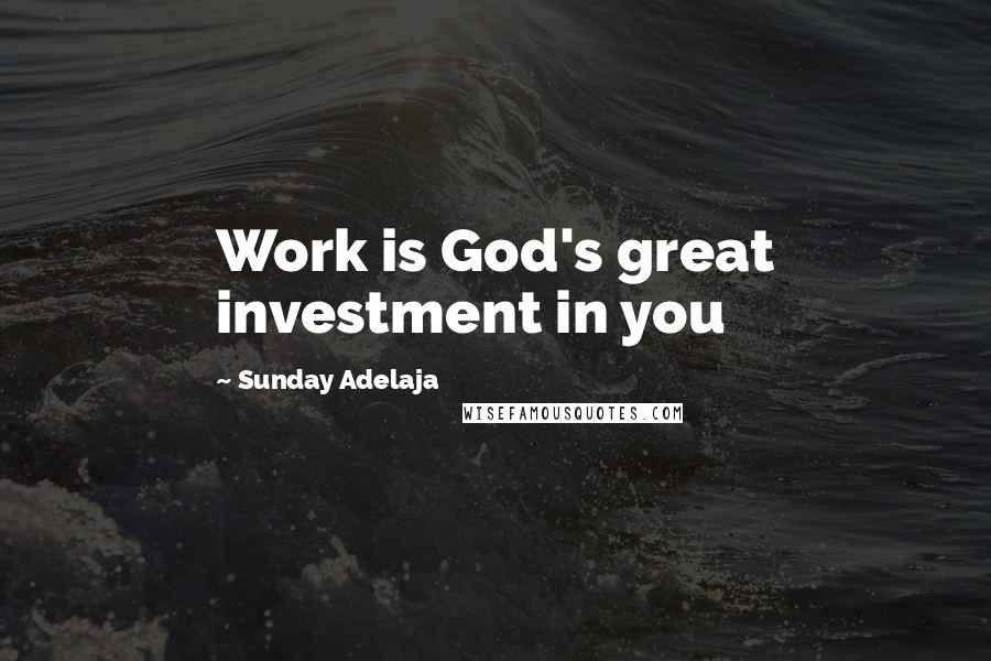 Sunday Adelaja Quotes: Work is God's great investment in you
