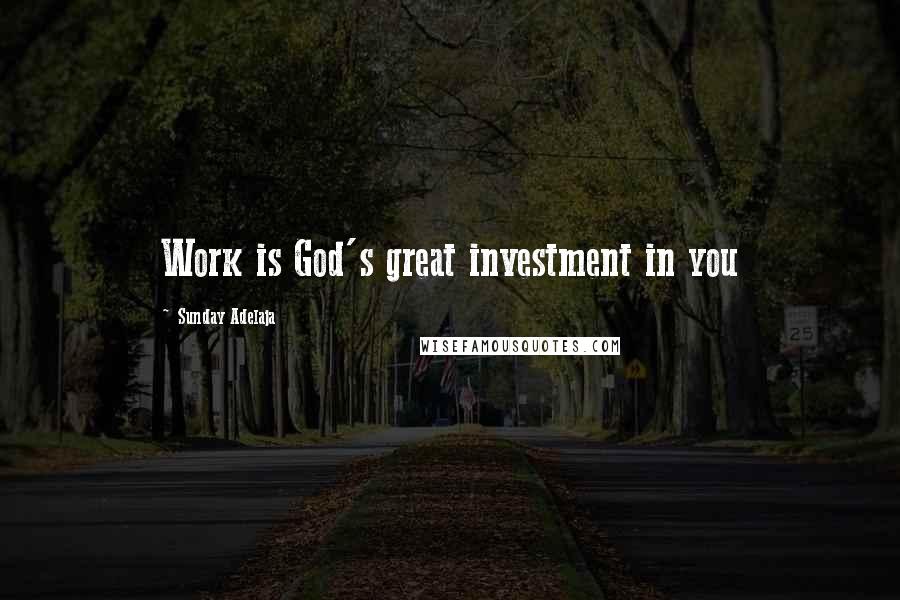 Sunday Adelaja Quotes: Work is God's great investment in you